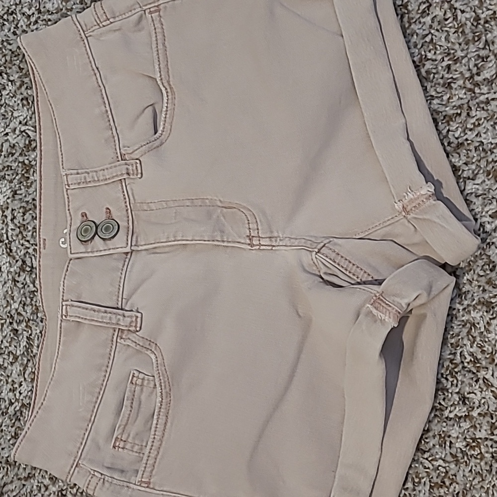 Blush colored midi shorts